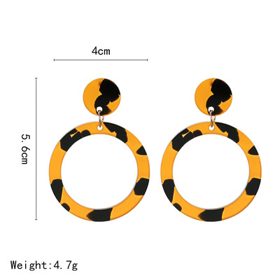 

Fashion Multi-Color Acrylic Acetic Acid Drop Earrings for Women Girl Personality Statement Simple Geometric Pendant Earrings