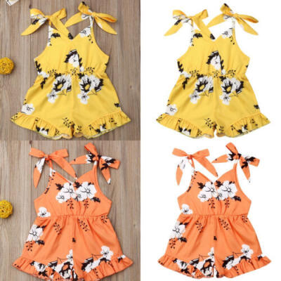 

US Toddler Baby Girl Cotton Romper Bodysuit Outfits Jumpsuit Sunsuit Clothes