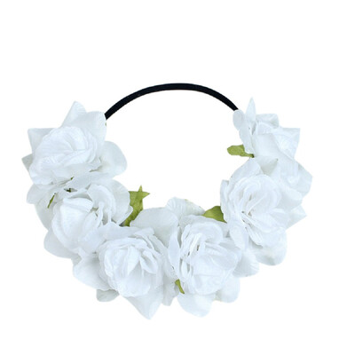 

〖Follure〗Large Rose Flower Forehead Hair Headband Hair Crown Summer Festival Garland