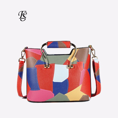 

ESHUNFA Contrast handbag 2019 new fashion shoulder bag European&American leisure Messenger bag FJN60288 4270