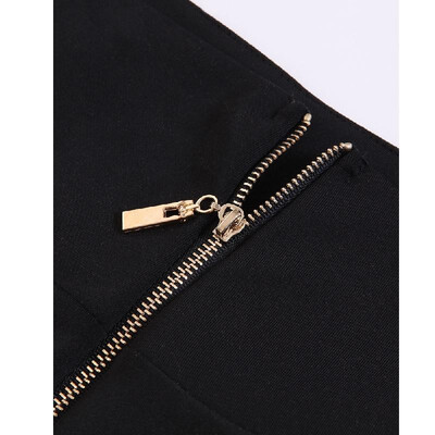 

Sexy Women High Waist Trousers Slim Leggings Side Striped Back Zipper Elegant Fitness Skinny Pencil Pants RedPink