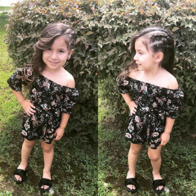 

Summer Toddler Kids Baby Girl Off The Shoulder Romper Jumpsuit Playsuit Sunsuit