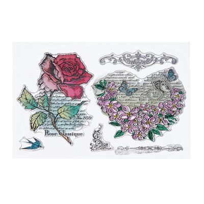 

Cartoon Rose Flower Transparent Silicone Seal Scrapbooking Album Decor