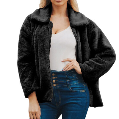 

Toponeto Womens Ladies Warm Faux Wollen Coat Jacket Winter Solid Zipper Outerwear