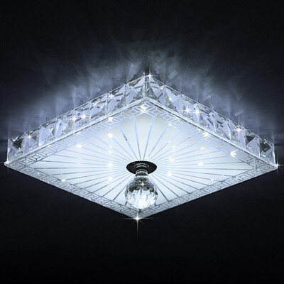 

12W LED Crystal Ceiling Lights Modern Style RoundSquare Aisle Porch Lights Chandeliers