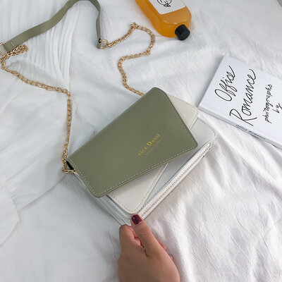 

2019 new temperament color letter small square bag female fashion diagonal cover chain Messenger bag simple wild shoulder bag