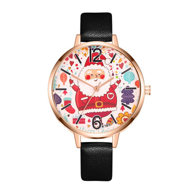 

Christmas Gift Dropshipping Woman Watch Pattern Leather Band Quartz Wristwatches Creative Ladies Dress Watches Reloj Mujer &Ff