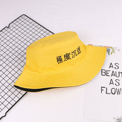 

Harajuku chic double-sided fisherman hat men&women summer sun hat Korean version of the wild sun visor student basin cap