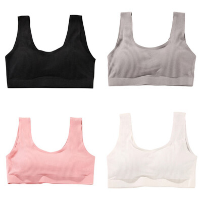 

Ladies Solid Vest Sports Sleep Padded Seamless Breathable Fitness Yoga Bra