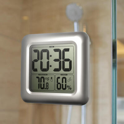 

Bathroom Digital Wall Clock Waterproof Wall Suction Clock Vacuum Thermometer Hygrometer Wall Clock Bathroom Suction Wall Clock