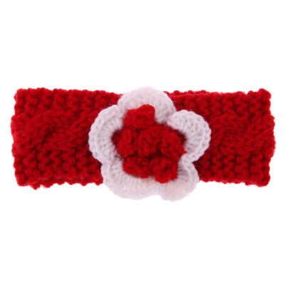 

Knitted Flower Children Hair Band Twist Woven Woolen Baby Warm Hair Band