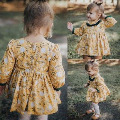 

Newborn Baby Girls Floral Print Ruffles Dress Outfits Set Party Princess Skirt