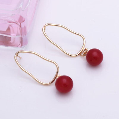

EK350 Vintage Geometric Metal Earrings for Women Glossy Hollow Cross Knot Pearl Earrings Punk Jewelry Modern Art