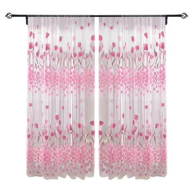 

Tulip Printed Tulle Voile Door Window Curtain Sheer Drape Panel 200 x 100CM