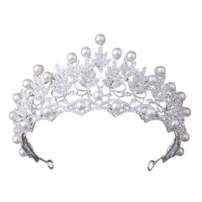 

〖Follure〗Women Wedding Tiara Pearl Jewelry Shiny Bridal Crown Tiara Hair Jewelry