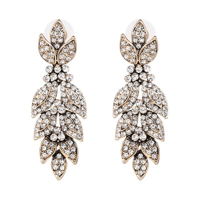 

JURAN 4 Colors Elegant Party Jewelry Crystal Long Drop Earrings for Women Statement orecchini donna High Quality P2106-1