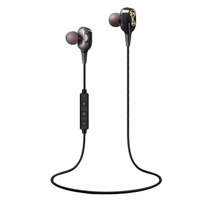

In Ear For Bluetooth Headset 4-Speaker 2-moving Coil Stereo Sound Sport Headphone With Built-in MIC Support In-line Control