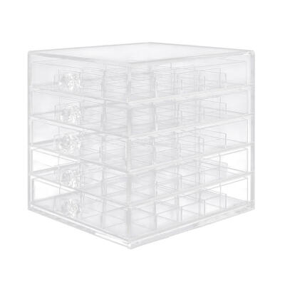 

100 Grid Acrylic Makeup Organizer Storage Box Cosmetic Nail Display Stand