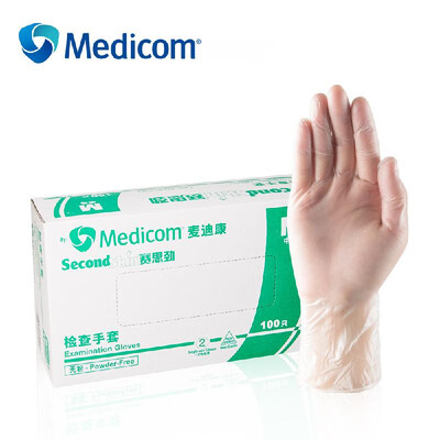 

Medicom 1209 100PCS Disposable Transparent PVC Gloves Food Plastic Gloves Powder Free Thicken Waterproof For Restaurant Kitchen BB