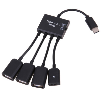 

4 in 1 USB 31 Type-C to 4 USB Female Port Adapter Extension Charging Host