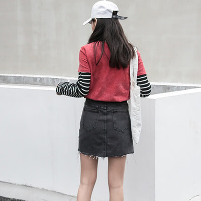 

Summer Fashion High Waist Skirts Womens Pockets Button Denim Skirt Female Casual Jeans Skirt