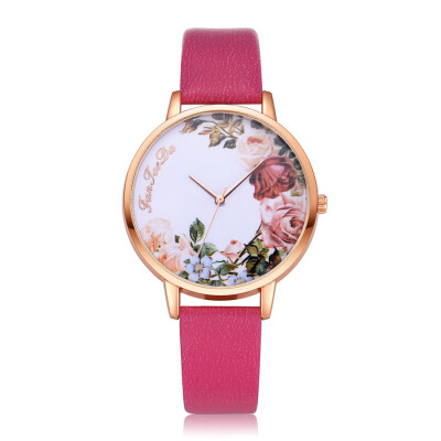 

High Quality Women Watches Flower Bird Pattern Watch Temperament Leather Strap Ladies Quartz Wristwatch Optimal Clock