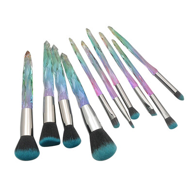 

Toponeto 10 Pcs Crystal And Diamond Transparent Handle Cosmetic Brush Set