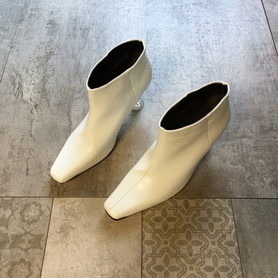 

Famous woman Martin boots autumn fashion net red high-heeled shoes retro European&American Street photograph slim-heeled boots