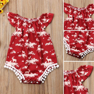 

Christmas Newborn Baby Girls Reindeer Xmas Bodysuit Romper Jumpsuit Clothes Gift