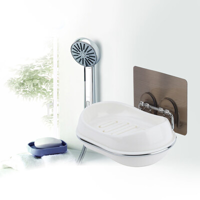

Greensen Plastic Drain Soap Box Holder Strong Sucker Soapbox Bathroom Accessories Soap Dish Storage Bask Soap Holder