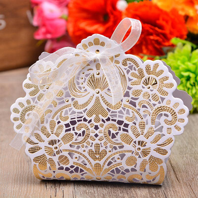 

FUNNYBUNNY 20pcs Wedding Party Favor Boxes Lace Candy Boxes for Wedding Bridal Shower Baby Shower Birthday Party