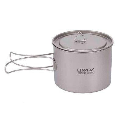 

Lixada 1600ml Titanium Pot Ultralight Portable Hanging Pot with Lid&Foldable Handle Outdoor Camping Hiking Backpacking