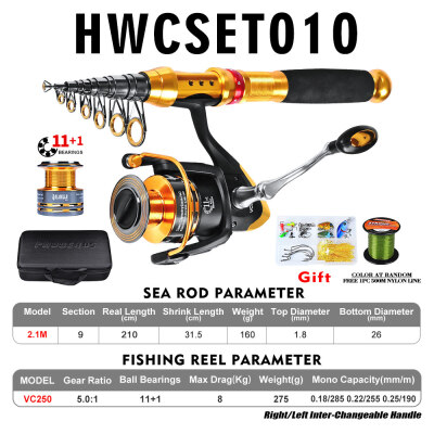 

Fishing Rod&Reel Combo Telescopic Fishing Rod Pole Spinning Reel Set Fishing Line Lures Hooks Barrel Swivels with Carry Bag Ca
