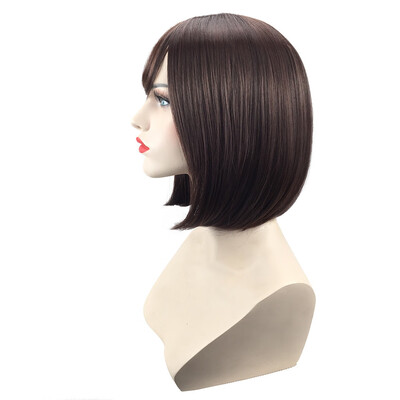 

〖Follure〗Bob Style Wig Womens Short Straight Full Hair Wigs Cosplay Party Neat BangsA