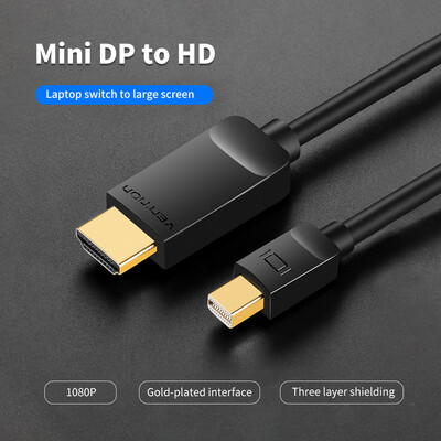 

VENTION Mini DP to HD Adapter Cable Mini Displayport HD 1080P Cable for Thunderbolt Interface 3m984ft Cable for Macbook HDTV Pro