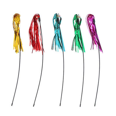 

5pcs Funny Colorful Ring Paper Cat Stick Teaser Wand Playing Rod with Bell