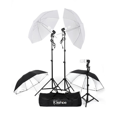 

3 Lighting Stand Photography Photo Studio&4 Umbrella Lighting Kit