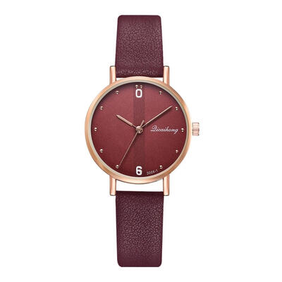 

Simple Womens Watches Golden Border Digital Dial Ladies Quartz Wristwatch Leather Strap Clock Casual Dress Reloj Mujer