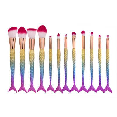 

Toponeto 12PCS Fish Scale Brush Fishtail Bottom Brush Powder Blush Makeup Cosmetic Brush