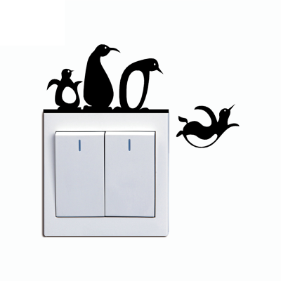 

Penguins Switch Sticker Cartoon Pegatina Wall Stickers for Kids Room Home Decor
