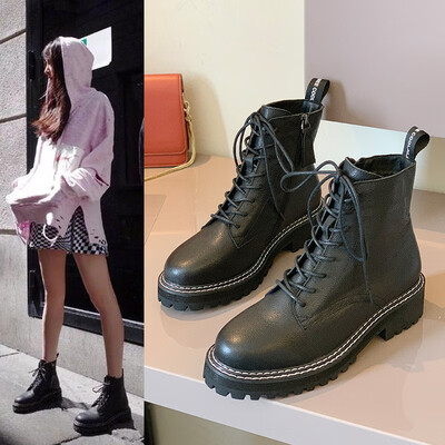 

The first layer of leather Martin boots womens autumn&winter new leather boots England&th
