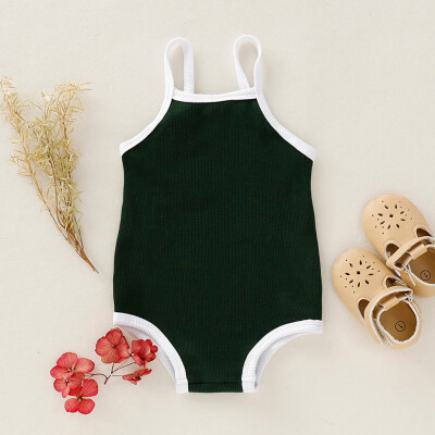 

Newborn Infant Baby Girl Sleeveless Solid Romper Bodysuit Clothes Outfits