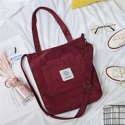 

New Style Women Handbags Durable Letter Canvas Tote Large Capacity Handbag Corduroy Casual Shoulder Casual Tote Bag fashion Hot