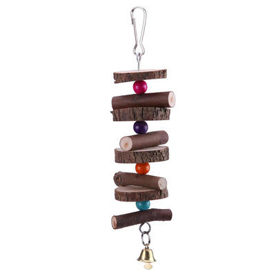 

Wood String Bell Toys for Pet Bird Parrots Play Bite Hanging Cage Accessory