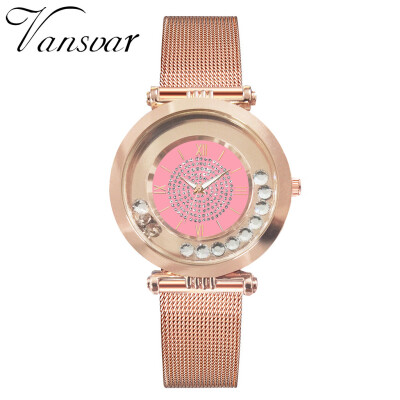 

2019 New Women Watches Romantic Flow Beads Dial Ladies Fashion Quartz Wristwatch Rose Gold Strap Clock Gift Zegarki Damskie