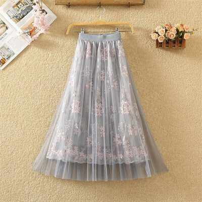 

Fashion Women Casual Maxi Elastic High Waist Dress Summer Holiday Sundress Skirt