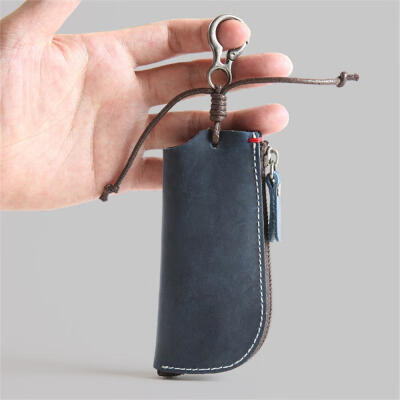 

Fashion Casual Leather Key Wallet Mini Multifunctional Solid Color Keychain Cover For Men And Women