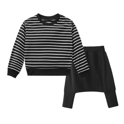 

Toddler Kids Baby Girls Boys Outfit Clothes Stripe T-shirt TopsLong Pants Set