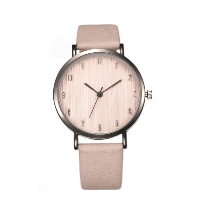 

Women Fashion Simple Wood Veins Leather Band Alloy Case Quartz Wrist Watch