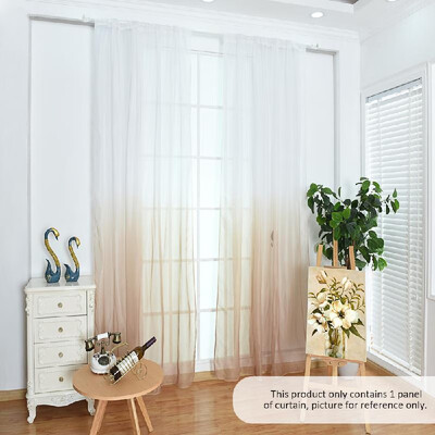 

39 79inches Polyester Semi-Blackout Gradient Color Window Curtain Panel Living Room Bedroom Hotel Divider Voile Curtain with Rod